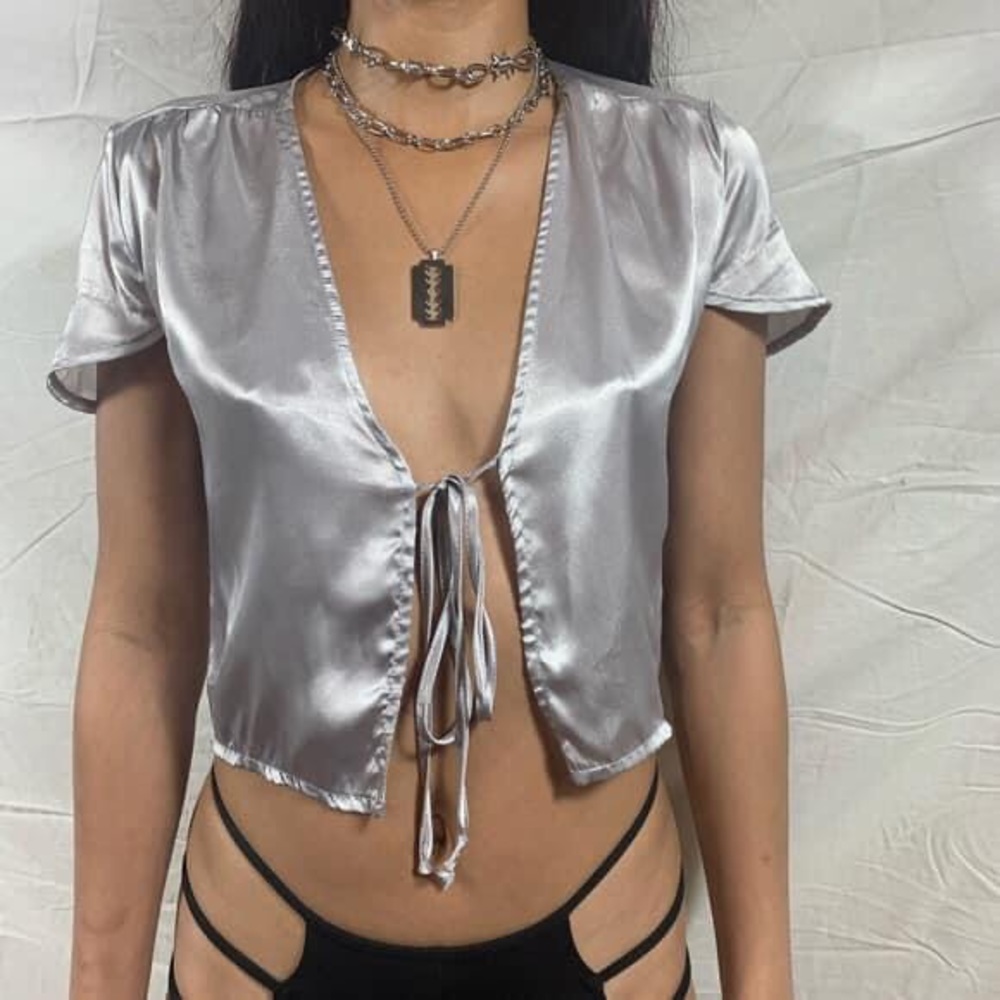 Silver brandy Melville top